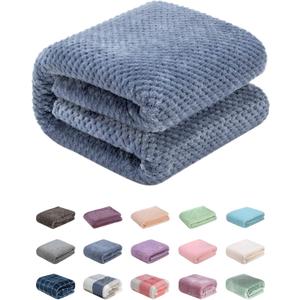 Fuzzy Throw Blanket, Plush Fleece Blankets for Adults, Toddler, Boys and Girls, Warm Soft Blankets and Throws for Bed, Couch, Sofa, Travel and Outdoor, Camping (Throw(50"x70"), L-Smoked Blue)