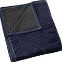 Sure-Max Moving & Packing Blanket - Pro Economy - 80" x 72" (35 lb/dz Weight) - Professional Quilted Shipping Furniture Pad Navy Blue and Black - 1 Blanket