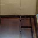 Acanacle Sofa Insert Tray for Middle Seat,Bamboo Couch Table with 2 Cup Holders,Fits Armless Sofa & Sectionals,Fold-Flat Tray for Drinks,Snacks & Remotes,Brown