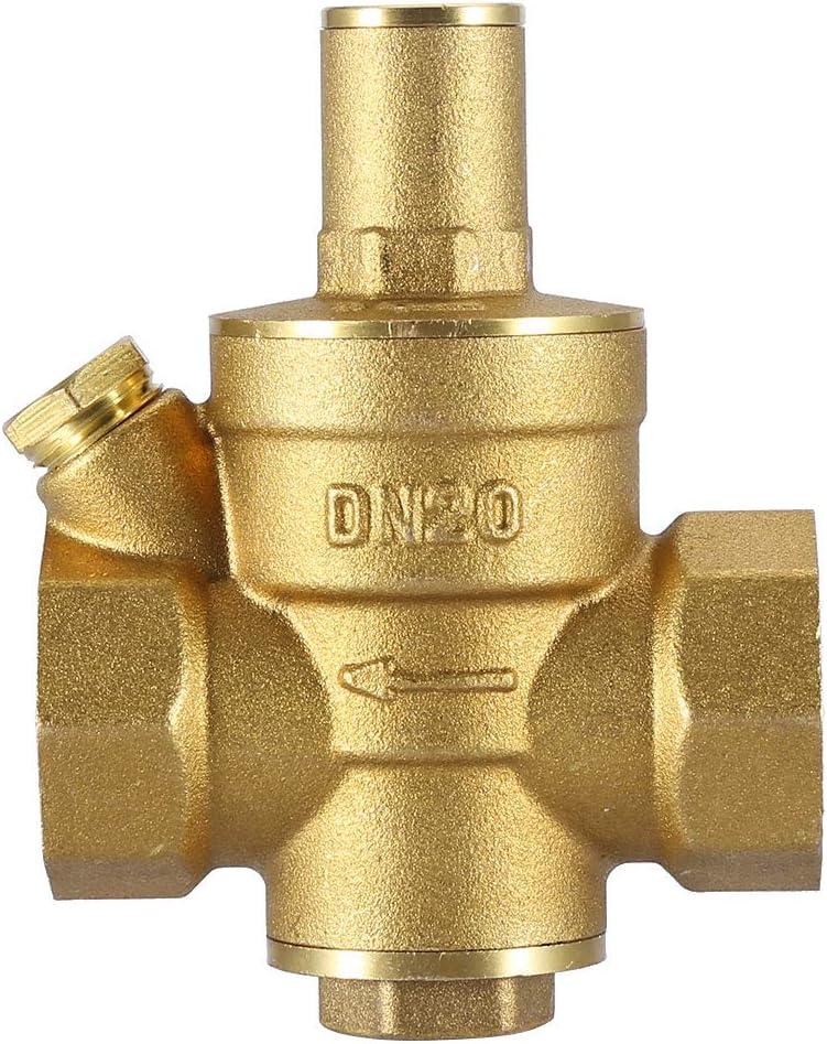 Hilitand DN20 3/4" Adjustable Water Pressure Reducing Regulator Valve, Brass Body Globe Valve, 1.6MPa