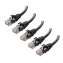Cable Matters 10Gbps 5-Pack Snagless Short Cat 6 Ethernet Cable - 2ft, Cat 6 Cable, Cat6 Cord, Ethernet Cord, Black