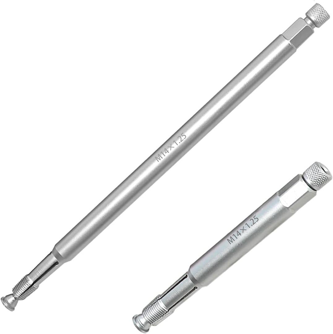 DPTOOL 14mm Back Tap Spark Plug Thread Repair Tool M14x1.25 Thread Chase Tap Kit 2 Pack Length 5.27 and 10.3"