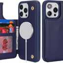 SailorTech for iPhone 14 pro max Phone Case with Card Holder, for iPhone 14 Pro max Wallet Case for Women Men with MagSafe PU Leather Protective Wallet for iPhone14Promax (Blue)