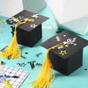 Bememo 100 Pieces Graduation Candy Boxes Graduation Party Favors Class of 2026 Cap Gift Boxes Graduate Centerpieces with Tassel for Grad Ceremony Party(Yellow)