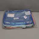 4-Pack PVC Waterproof Toy Storage Bags（Label, 10 Memo Cards), Large 13.8" x 3.2" x 10" Clear Double Zipper Organizing Bags with Handle, Magnetic Tiles Blocks Board game Storage Organizer Case