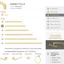 QOGRISUN 5 Pack Solid Brass Cabinet Pulls, 3-3/4 Inch Hole Center, Brushed Matte Gold Square Drawer Handles, Modern Brass Hardware for Kitchen Dresser Bathroom Cupboard Furniture