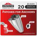 X-Protector Patches for Anchors - 20 PCS Set of 2 Sizes - Loose Wall Anchor Fix Pad - Dry Wall Anchor Repair Pads - Plaster Wall Anchors - Wall Anchors Repair Patches to Keep Them in Place! (10 PCS Big + 10 PCS Standard Sizes)