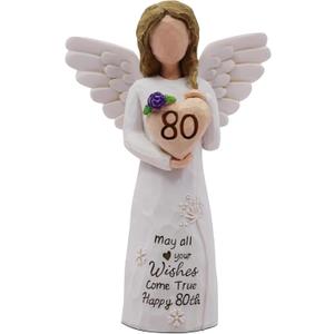 80 Birthday Gift for Women - May All Your Wishes Come True Happy 80th Sculpted Hand Painted Figurine (80th Birthday Gifts)