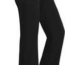 Yoga Pants Women Flared High Waisted Stretch Drawstring Causal Pants Workout Gym with Pockets (Large, Black)