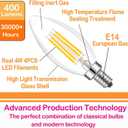 E14 LED Bulb Dimmable,110V 400LM 40W Equivalent Neutral White 4000K,E14 European Base Candelabra Bulbs,C35 Clear Vintage Torpedo Shape Bulb for Chandeliers,Pendant,Ceiling Fan(6-Pack)