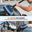 Up to 26FT Reach 20FT Car Wash Brush Kit with Long Handle, 8 Attachments, 180° Rotating Mop & Foldable Bucket, Scratch-Free Soft & Hard Brushes for Cars, Trucks, SUVs & RVs