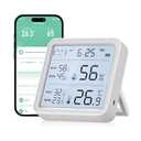 eMylo WiFi Thermometer Hygrometer, Wireless Indoor Humidity Monitor for Room, Smart Temperature Sensor with App Control, Large LCD Display with Light, Notification Alerts, Free Data Storage Export