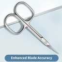 2 x Professional Manicure Scissors for Cuticles, Eyebrow, Eyelash, and Dry Skin - Extra Fine Cuticle Scissors with Super Slim Curved Blade and Precise Pointed Grooming Blades