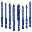 Serrated Masonry Drill Bit Set Serrated Masonry DrilMagnetic Phillips Head Drill & Screwdriver Bits Shank for Impact Drivers, Professional & DIY Use for Concrete Tile Glass Brick Ceramic Plastic Wood