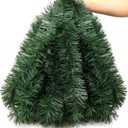 50FT Christmas Garland, Artificial Green Pine Garland for Christmas Decorations, Xmas Garland for Stairs Mantel Fireplace Christmas Tree Indoor Outdoor Home Holiday Party Decor