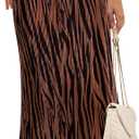 PRETTYGARDEN Women's 2026 Spring High Waist Graphic Print A Line Pleated Long Skirts for Women Trendy Plisse Midi Skirt (Medium)