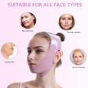 ROWMATE Graphene V-Line Mask Chin Up Mask V Shaped Face Mask Chin strap for sleeping,Jawline Shaper,Lilac,Medium