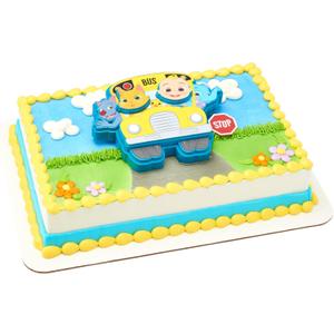 DECOPAC DecoSet CoComelon Ready for Adventure! Cake Topper, 4 Piece Cake Decoration Set With JoJo, Kittens, Wally, and Ello Puzzle Jigsaw (27978)