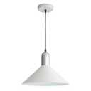EFINEHOME Modern Cone Pendant Lights Kitchen Island- Adjustable Hanging Lamp with Metal Shade & White Inner Finish- Single Head Ceiling Pendant Light for Dining Living Entryway Shop (White-1 Pack)