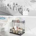 2 Pack Under Sink Organizers and Storage, 2 Tier Pull Out Cabinet Organizer, Metal Sliding Drawer Storage for Kitchen BathroomBlack
