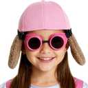 2 x Adult Women Kids Girls Dog Hero Police Cap With Ears Pink Steampunk Goggles For Book Day Dress Up Accessories