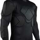 Men's Padded Football Protective Gear Set Training Suit for Soccer Basketball Paintball Rib Protector, Size S (Black)