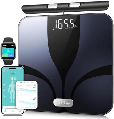 Posture Scale for Body Weight and Fat Percentage, 8 Electrodes Larger Platform Digital Scale for BMI 28 Body Composition Measurement, Bathroom Smart Scales with LED Display FSA or HSA Eligible