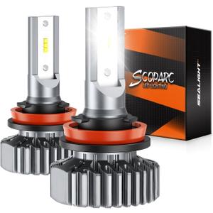 SEALIGHT H11/h8/h9 Bulbs, 5-Min Plug and Play, Quick Installation, Fanless Light No Noise, IP67 Non-Polarity, Powersports Accessory Lights, IP67 Waterproof, Pack of 2