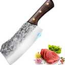 ZENG Meat Cleaver Knife, Butcher Knife Heavy Duty Kitchen Knife Stainless Steel Bone Chopping Cutting Chef knives Sharp Blade Boning Knife for Home Kitchen Camping BBQ Restaurant