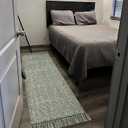 Collive Hallway Runner Rug, 2' x 6' Hand-Woven Reversible Washable Entryway Rug, Olive Green/Cream Cotton Modern Farmhouse Laundry Room Rug Long Carpet for Bathroom Sink Foyer Bedroom