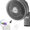 PELONIS 14 inch Wall Mount Fan with Remote Control, Oscillating Fan with 26ft Powerful Airflow, 3 Speeds & 3 Modes, Auto 90° Horizontal & 68° Vertical Tilt, Indoor, 36dB, Ideal for Home, Garage, Gym