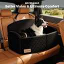 Dog Car Seat for Medium/Large Dogs, Memory Foam Dog Booster Seat with Thick Cushion up to 55 lbs or 2 Small Dogs, Travel Pet Car Seat with Detachable Washable Cover, 2 Safety Leashes (Black)