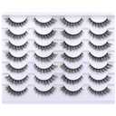 Newcally Cat Eye Lashes Natural Look False Eyelashes Short Wispy 3D Volume Fake Eye Lashes Pack 14 Pairs