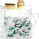 Sumnacon Dishwasher Pods Container Flip-over Laundry Pods Container withTray for Laundry Room Organization Wall Mounted Dishwasher Pod Holder for Kitchen Sink Acrylic Container for Candy,Dry Ball