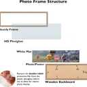 JCJMY 8x24 Picture Frame with 6x22 Mat, Panoramic Picture Frame Display Photo 6x22 with Mat or 8 x 24 Without Mat, Wall Hanging Large 8 by 24 Poster Frame with Plexiglass, Rustic Brown