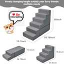 Dog Steps for High Beds 30-32" H, 6-Step Dog Stairs for Small Dogs, 33D Foam Pet Steps for High Bed Climbing, Non-Slip Balanced Pet Stair Ramps for Bed Indoor, Grey