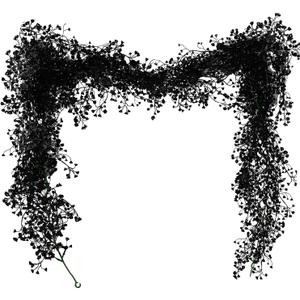 RECUTMS Black Vines Garland Artificial Hanging Plants Faux Ferns Plant Greenery Fake Leaves Ivy Garlands 2Pcs 5.6Ft for Halloween Thanksgiving Party Outdoor Indoor Garden Decor(Black)