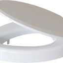 CYRRET 3 Inch Elevated Toilet Seat Riser, Raised Toilet Seat Enlongated Bowl (18.5") for Elderly and Seniors, Durable Plastic, Slow Close, Safety Bathroom Assist Device, Easy Installation, White