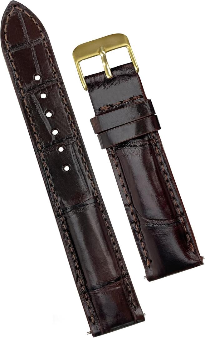 vinacreations Handmade AIIi-gator Watch Band Men Quick Release Croc Premium Leather Watch Strap Replacement Silver Buckles Bespoke 18mm 19mm 20mm 21mm 22mm 24mm