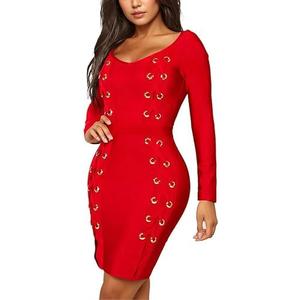 Hybrid & Company Womens Elegance V Neck Stretch Chic Bandage Dress, 1 XL
