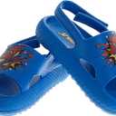 Josmo Kids SpiderMan Slide Open Toe - Boys Superhero Sandals Slip On Slides Beach Pool Water Shoes - Spidey Blue (Size 7 Toddler)