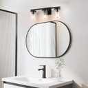 20in Bathroom Light Fixture Over Mirror, 3-Light Matte Black Vanity Lights with Clear Glass Shades, Modern Wall Sconces for Living Room, Bedroom, Hallway, E26 Base
