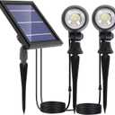 SUNLONG Solar Outdoor Lights,Solar Spot Lights Outdoor Waterproof Solar Spotlight Landscaping for Yard Garden Flag Pathway Trees(Natural White)