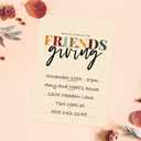 Canopy Street Friendsgiving Polka Dot Invitations / 25 Fill In Fall Thanksgiving Friends Potluck Invites With White Envelopes / 5" x 7" Modern Autumn Party Or Event Invitations/Made In The USA