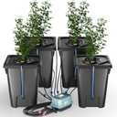 4 Buckets DWC Hydroponics Growing System with Top Drip Kit 7 Gallon Deep Water Culture Bucket System with Air Pump, Air Stone, Air Hose, Recirculating Drip Garden System