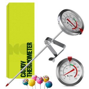 CRAFT911 Candy Thermometer with Pot Clip - Deep Fry Oil Thermometer for Frying and Candle Making (White)