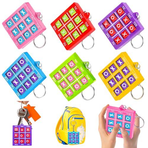 24PCS Tic Tac Toe Game Keychain Birthday Party Favors Goodie Goody Bags Stuffers for Kids 4-8 8-12 Treasure Chest Prize Box Bulk Toy for Kids Classroom Pinata Filler Easter Basket Stuffers Return Gift