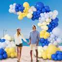 Blue and Yellow Balloon Arch Kit, Lemon Balloon Garland with Pastel Yellow Pastel Blue White Balloons for Lemon Bridal Baby Shower Birthday Party Decorations