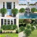 2PCS 45in Fake Ferns- Large Artificial Plants Outdoor, UV Resistant Artificial Ferns for Outdoors, 60 Branches Faux Boston Fern Realistic Weatherproof Fake Plants for Porch Home Patio Hanging Decor