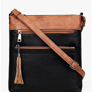 MASINTOR Crossbody Purses for Women, Multi Pocket Casual Crossbody Bag, Adjustable Strap Shoulder Bag with Tassel